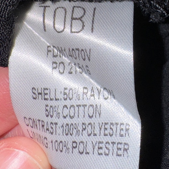 Tobi Black V Neck Maxi Tank Top Strap Dress Side Slits Mesh Paneling At Ribs - Picture 13 of 13